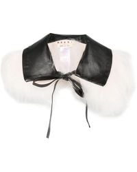 Marni - Leather-Trimmed Fur Collar - Lyst