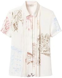 Lafayette 148 New York - Manhattan Print Short-Sleeved Shirt - Lyst