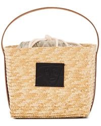 Plan C - Woven-Raffia Tote Bag - Lyst