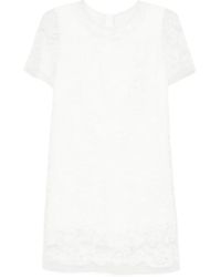 Ermanno Scervino - Lace-Trimmed Short-Sleeved Dress - Lyst