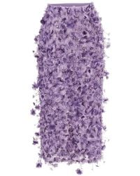 Carolina Herrera - Embroidered Pencil Skirt - Lyst