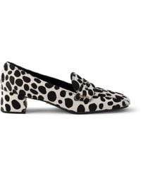 Prada - Printed Calf Hair Leather Loafers - Lyst