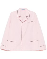 Prada - Gestreiftes Hemd mit Kontrastbesatz - Lyst