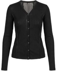 Masnada - Chiffon-Insert Ribbed Cardigan - Lyst