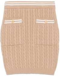 Alessandra Rich - Cable-Knit Cotton Miniskirt - Lyst