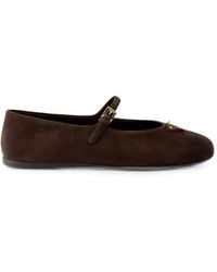 Prada - Suede Ballerinas - Lyst
