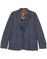 Barba Napoli - Check-Pattern Blazer - Lyst