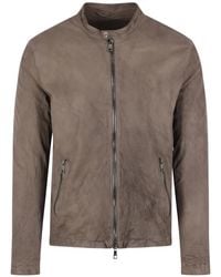 Giorgio Brato - Zip Lamb Leather Jacket - Lyst