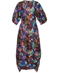 Henrik Vibskov - Puff-Sleeve Abstract-Print Midi Dress - Lyst