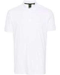 BOSS - Logo Print Cotton Polo Shirt - Lyst