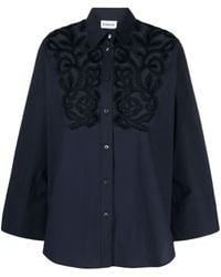 P.A.R.O.S.H. - Broderie Anglaise Cotton Shirt - Lyst