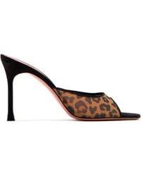 AMINA MUADDI - Alexa Leopard-Print Mesh Sandals - Lyst