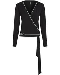 KARL LAGERFELD - Blouse Cache-Cœur Signature - Lyst