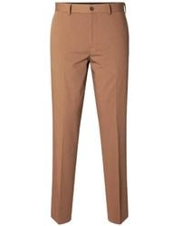 SELECTED - Belt-Loops Slim-Fit Trousers - Lyst