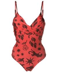 Lygia & Nanny - Bianca Twist-Detail Printed Swimsuit - Lyst