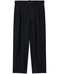 Emporio Armani - Silk Double Pleat Trousers With Matching Belt - Lyst