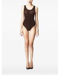 Wolford - Crystal-Embellished Sheer Sleeveless Bodysuit - Lyst