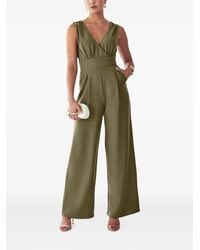 BWLDR - Pleated-Detail V-Neck Jumpsuit - Lyst