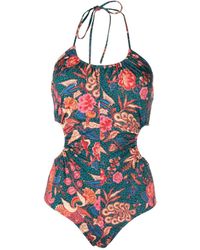 Ulla Johnson - Floral-print Cut-out Swimsuit - Lyst