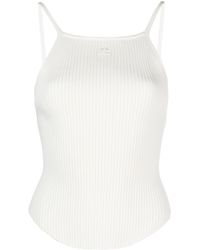Courreges - Logo-embroidered Ribbed Tank Top - Lyst