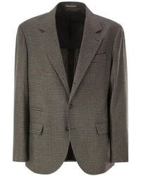 Brunello Cucinelli - Blazer À Carreaux - Lyst