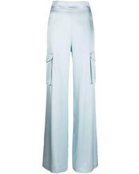 Amen - High-waisted Satin-finish Trousers - Lyst