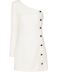 Alessandra Rich - Sequined One-Sleeve Mini Dress - Lyst