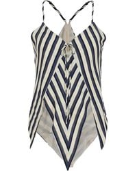 Rosie Assoulin - Top Met V-Hals En Chevron Streep - Lyst