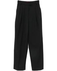 Thelatest - Pleated Wide-Leg Trousers - Lyst