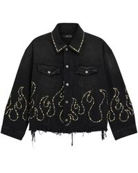 Amiri - Studded Flames Trucker Jacket - Lyst