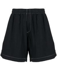 Sunnei - Contrast-Stitching Cotton Shorts - Lyst
