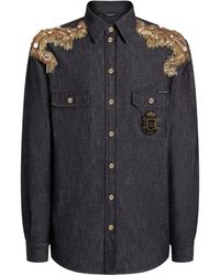 Dolce & Gabbana - Hemd Mit Logo-Patch - Lyst