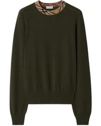 Burberry - Pullover Mit Vintage Check-Besatz - Lyst
