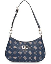 Guess - Emelie Logo-Print Monogram-Pattern Shoulder Bag - Lyst