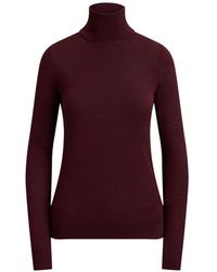 Ralph Lauren - Logo-Plaque Ribbed-Turtleneck Top - Lyst