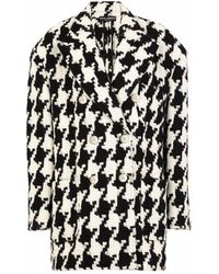 Dolce & Gabbana - Houndstooth Wool-Blend Coat - Lyst