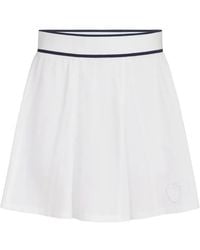 Brunello Cucinelli - Stretch-Cotton Piqué Mini Skirt With Logo - Lyst