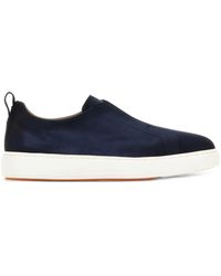 Santoni - Victory Slip-On Suede Sneakers - Lyst