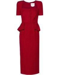 Roland Mouret - Bouclé Midi Dress - Lyst