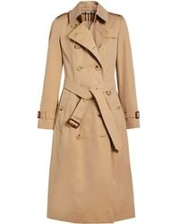 Burberry The Kensington Long Cotton-gabardine Trench Coat - Natural