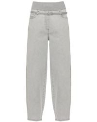 Panicale - Ribbed-Waistband Belted Jeans - Lyst