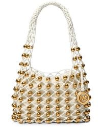 Michael Kors - Small Gwen Bead-Embellished Woven Shoulder Bag - Lyst