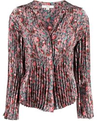 Vince - Berry Blooms Pleated Shirt - Lyst