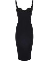 Elisabetta Franchi - Vestido midi con aplique de cuentas - Lyst