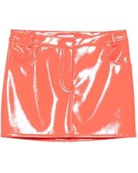 Patrizia Pepe - Gloss-Effect Mini Skirt - Lyst