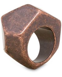 Alberta Ferretti - Faceted Metallic Ring - Lyst