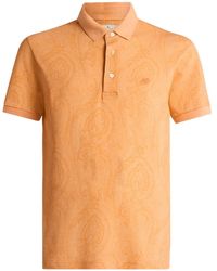 Etro - Cotton Polo Shirt With Arnica Motif - Lyst