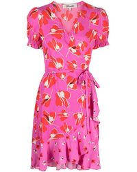 Diane von Furstenberg - Emilia Graphic-print Wrap Dress - Lyst