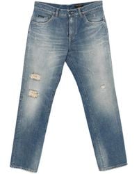Dolce & Gabbana - Distressed-Effect Straight-Leg Jeans - Lyst