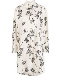 Palm Angels - Robe-chemise en coton à imprimé graphique - Lyst